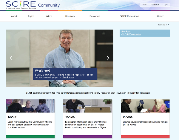 Screenshot of SCIRE community website