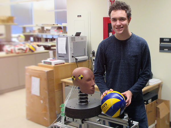 Jacob Kelly pictured with his apparatus.